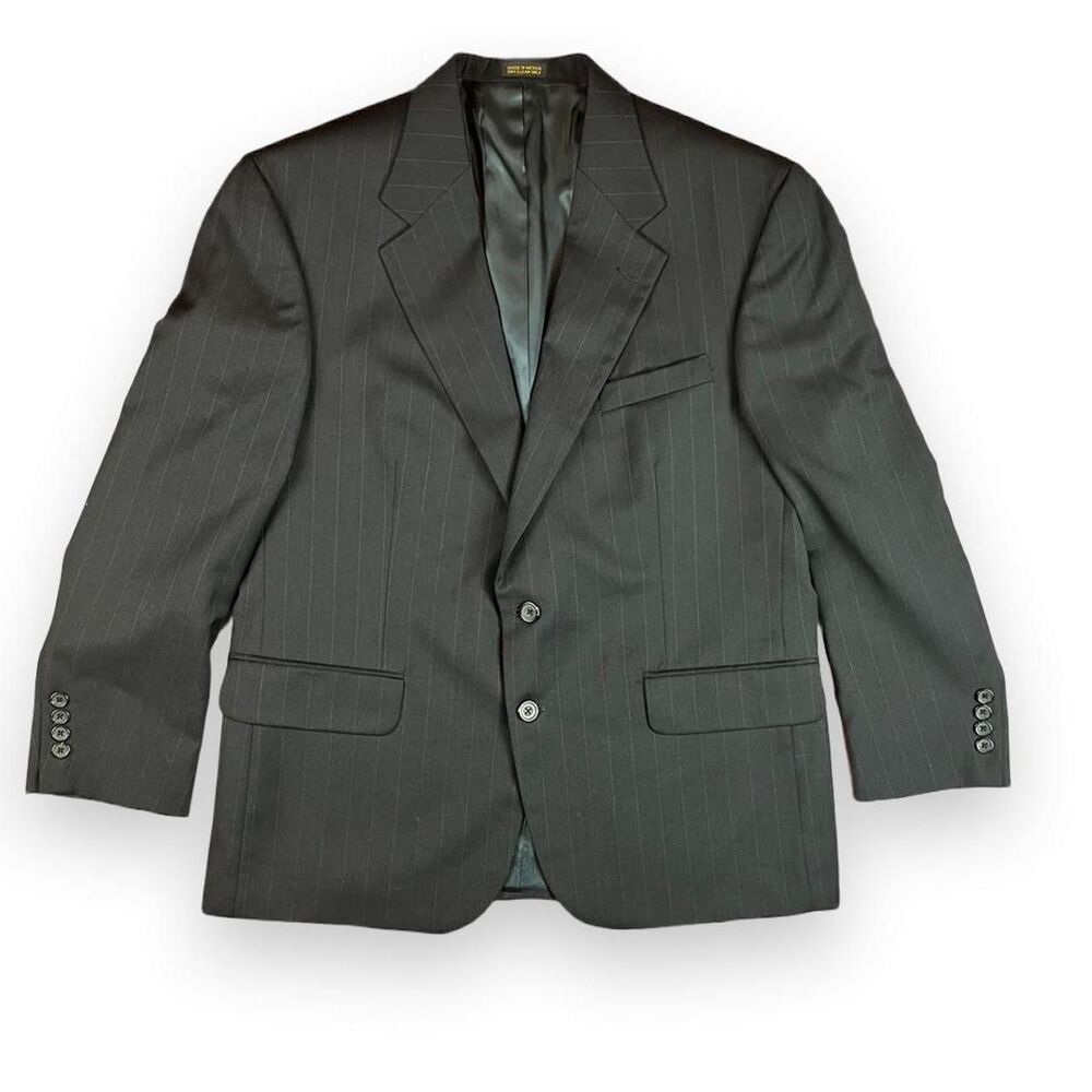 Oscar de la Renta Men's Black Pinstripe Tailored Jacket